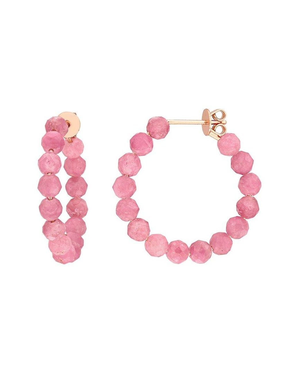 Rina Limor Pink 4.65 Ct. Tw. Tourmaline Hoop Earrings