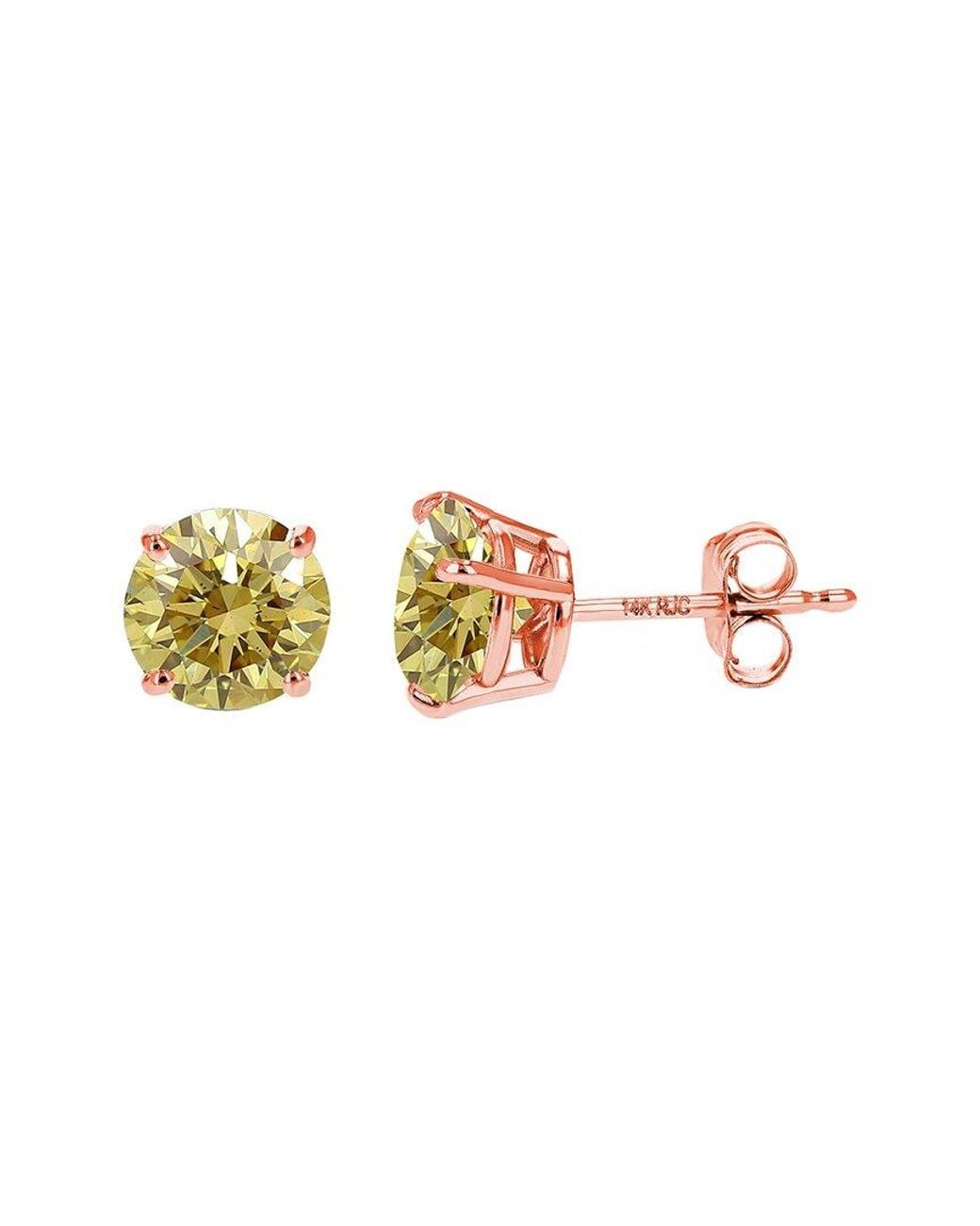 Amairah White 14K Rose 1.00 Ct. Tw. Lab-Grown Diamond Stud Earrings