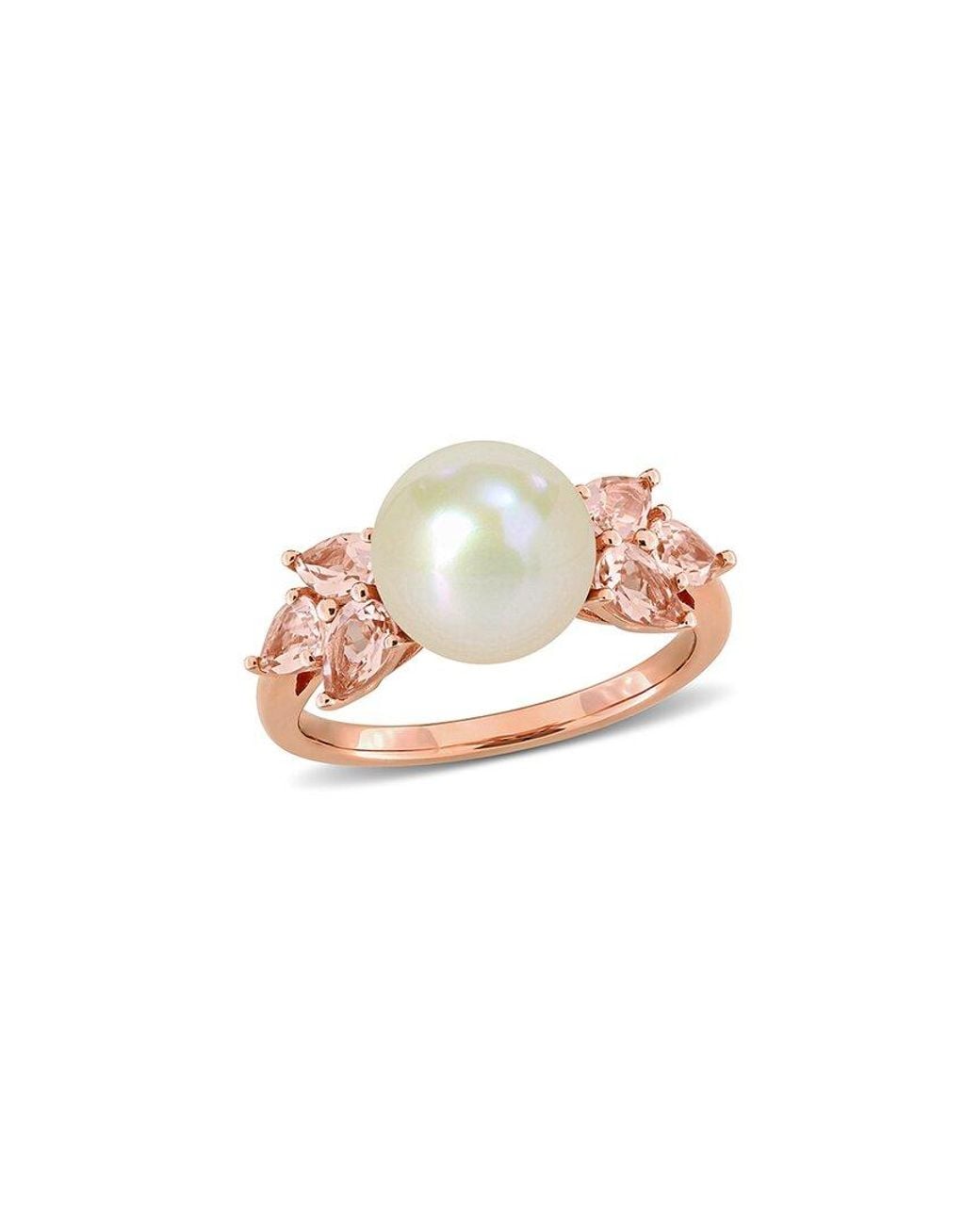 Rina Limor White 14k Rose Gold 1.50 Ct. Tw. & 9-9.5mm Pearl Ring