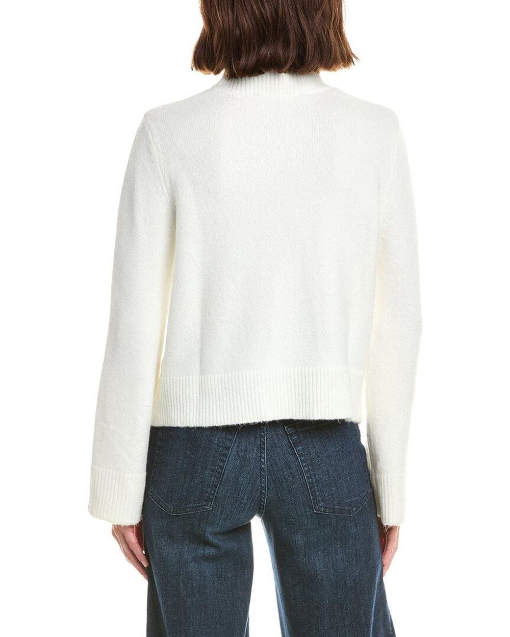 French Connection White Suzie Crewneck Sweater