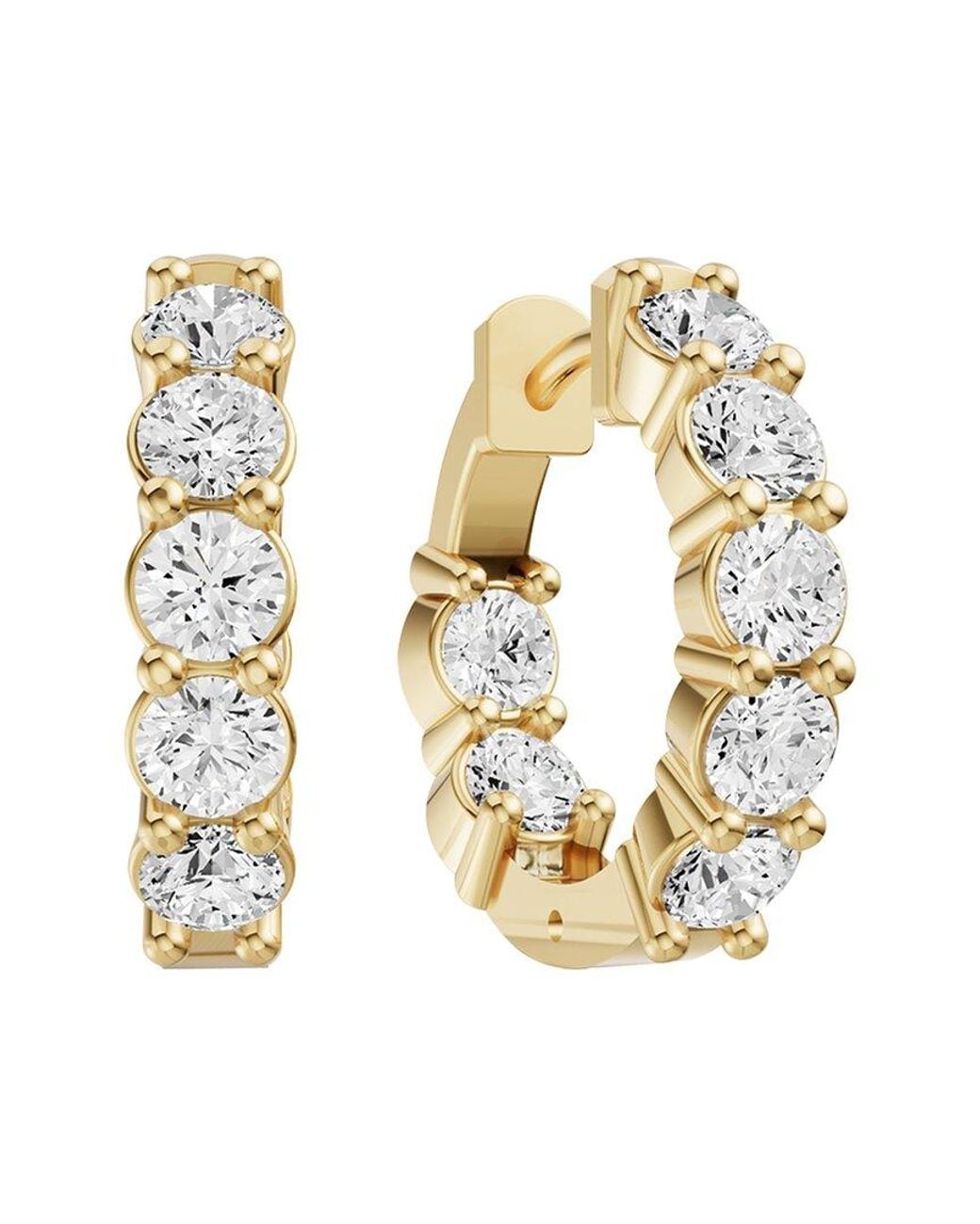Lab Grown Diamonds Metallic 14K 1.50 Ct. Tw. Lab-Grown Diamond Earrings