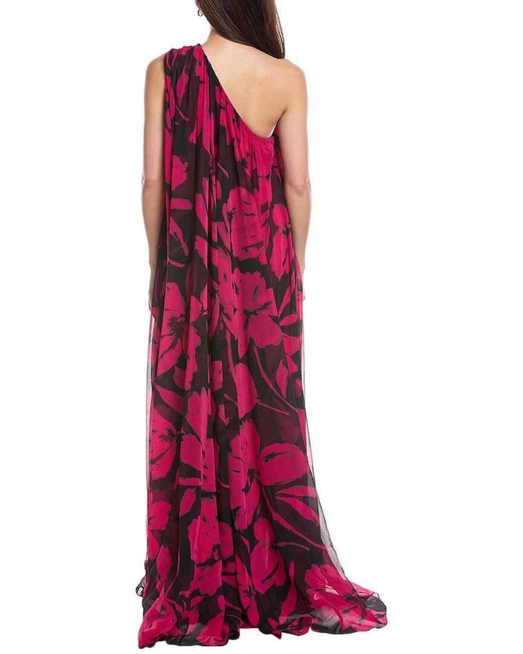 Michael Kors Red Collection Chiffon Silk Caftan Dress