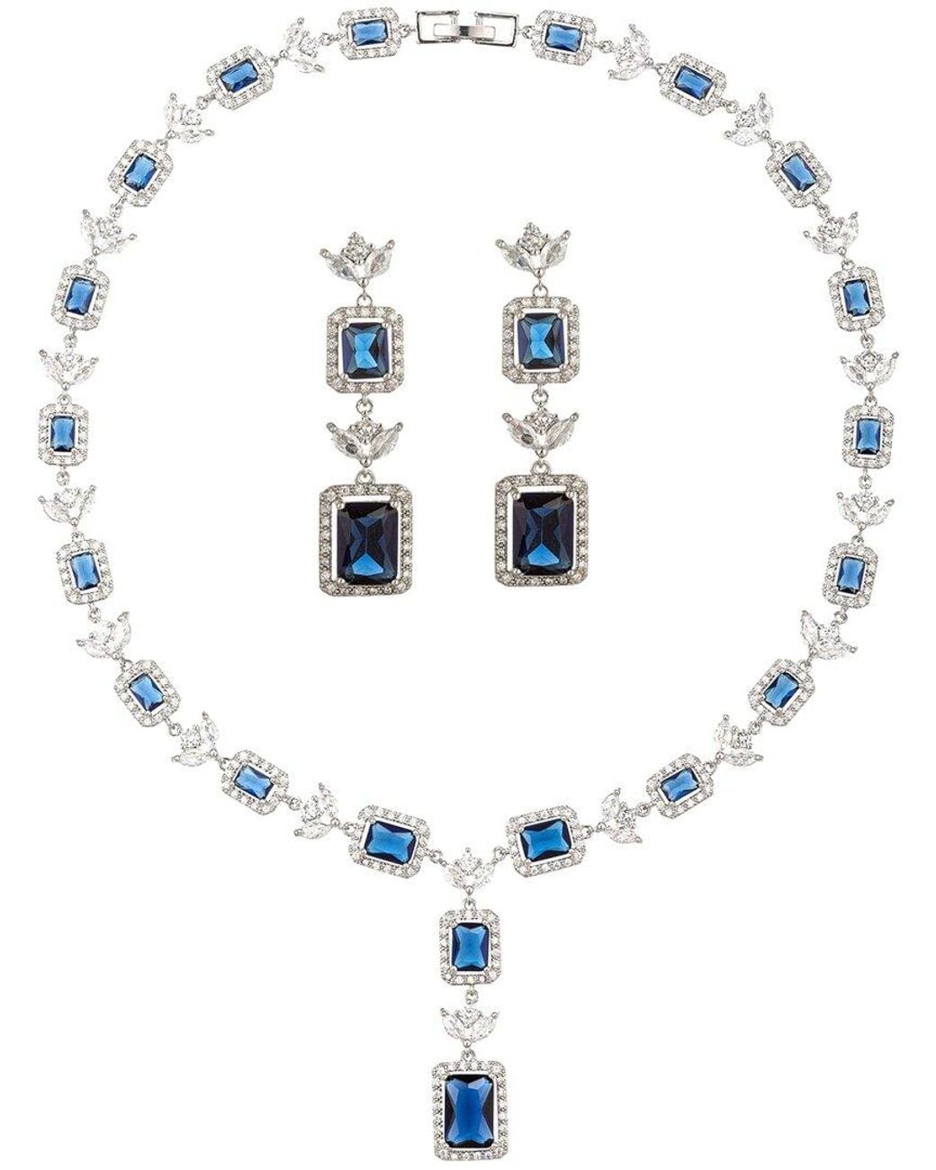 Eye Candy LA White Cz Lisa Tennis Necklace Set