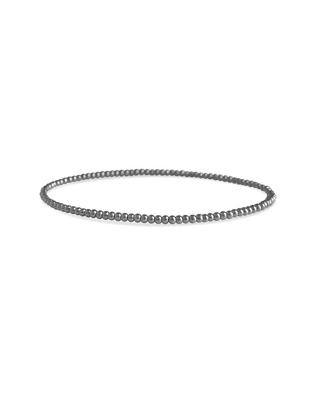 Sterling Forever White Beaded Stretch Bracelet