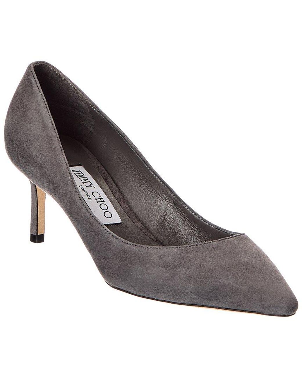 Jimmy Choo Gray Romy 60 Suede Pump