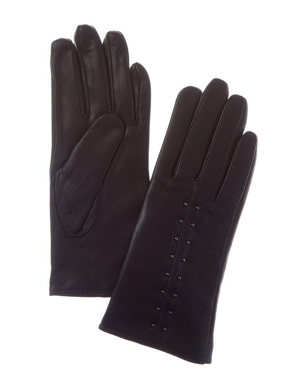 Sofiacashmere Blue Sofiacashmere Cashmere-Lined Nappa Leather Gloves