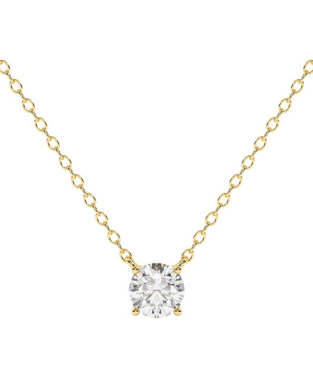 Diamond Select Cuts Metallic 14K 0.25 Ct. Tw. Diamond Pendant Necklace