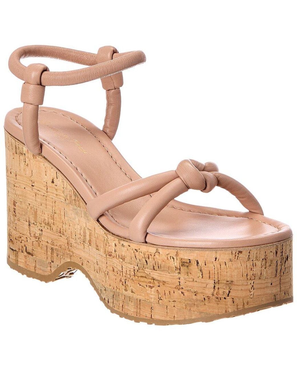 Gianvito Rossi Pink 45 Leather Platform Sandal
