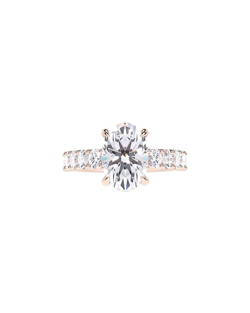 Lab Grown Diamonds White 14K Rose 4.22 Ct. Tw. Lab-Grown Diamond Bridal Ring