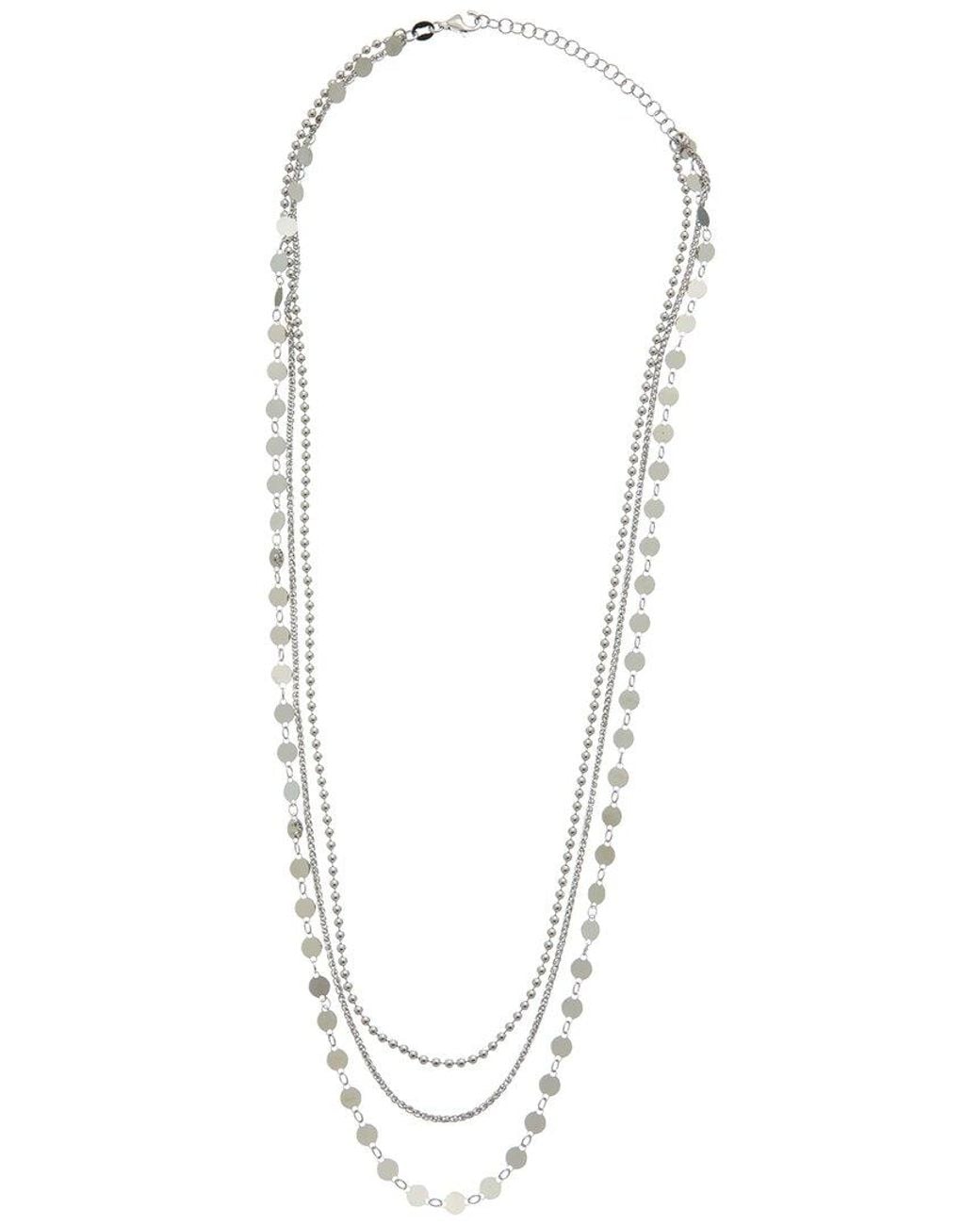 Italian Gold Over Silver Metallic 18K Plated Multi Strand Necklace