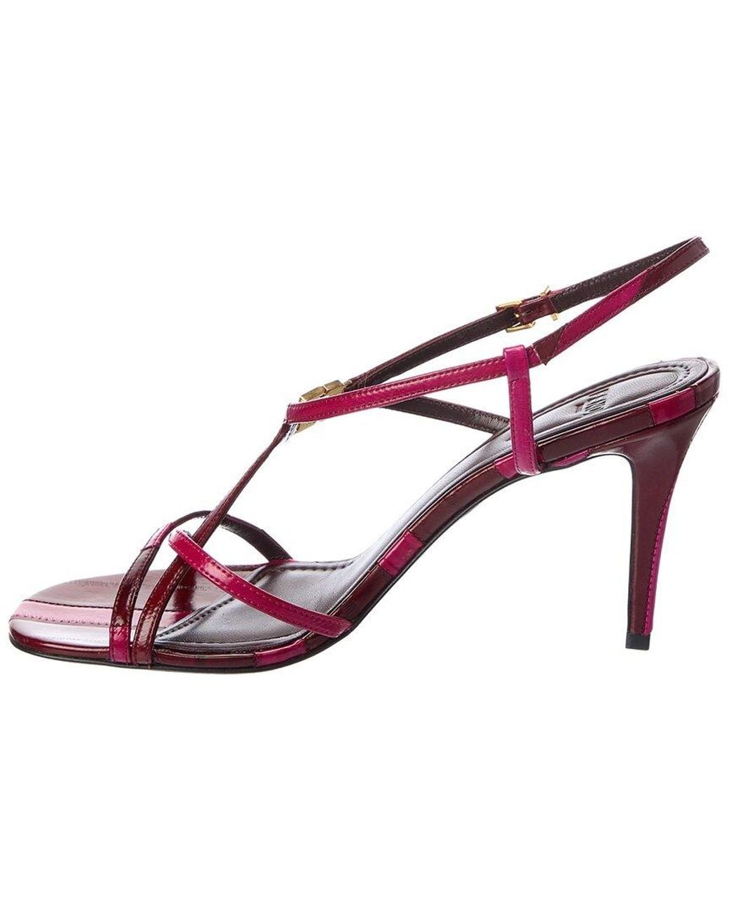 Fendi Pink Ffold Leather Sandal