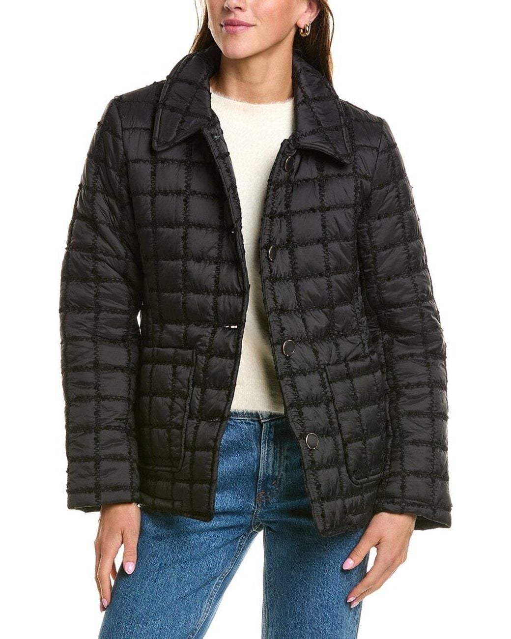 Cece Black Quilted Barn Jacket