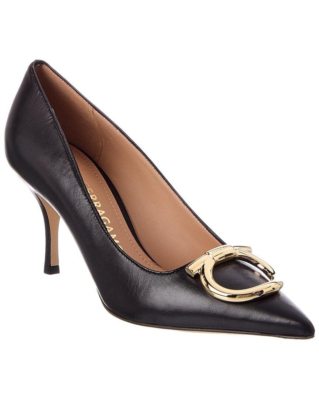 Ferragamo Black Lara Leather Pump