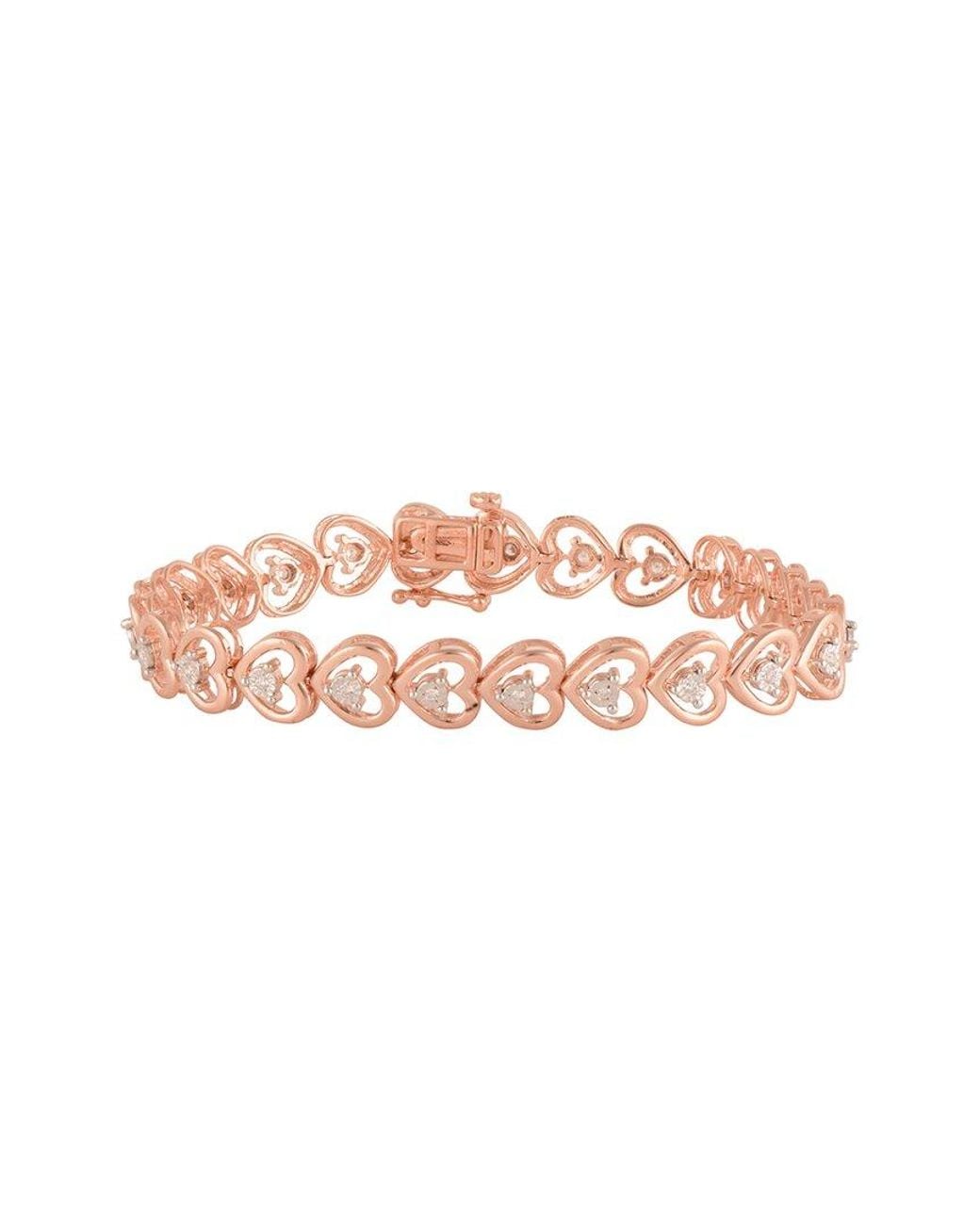 Lab Grown Diamonds Pink Rose Plated 0.25 Ct. Tw. Lab-Grown Diamond Bracelet