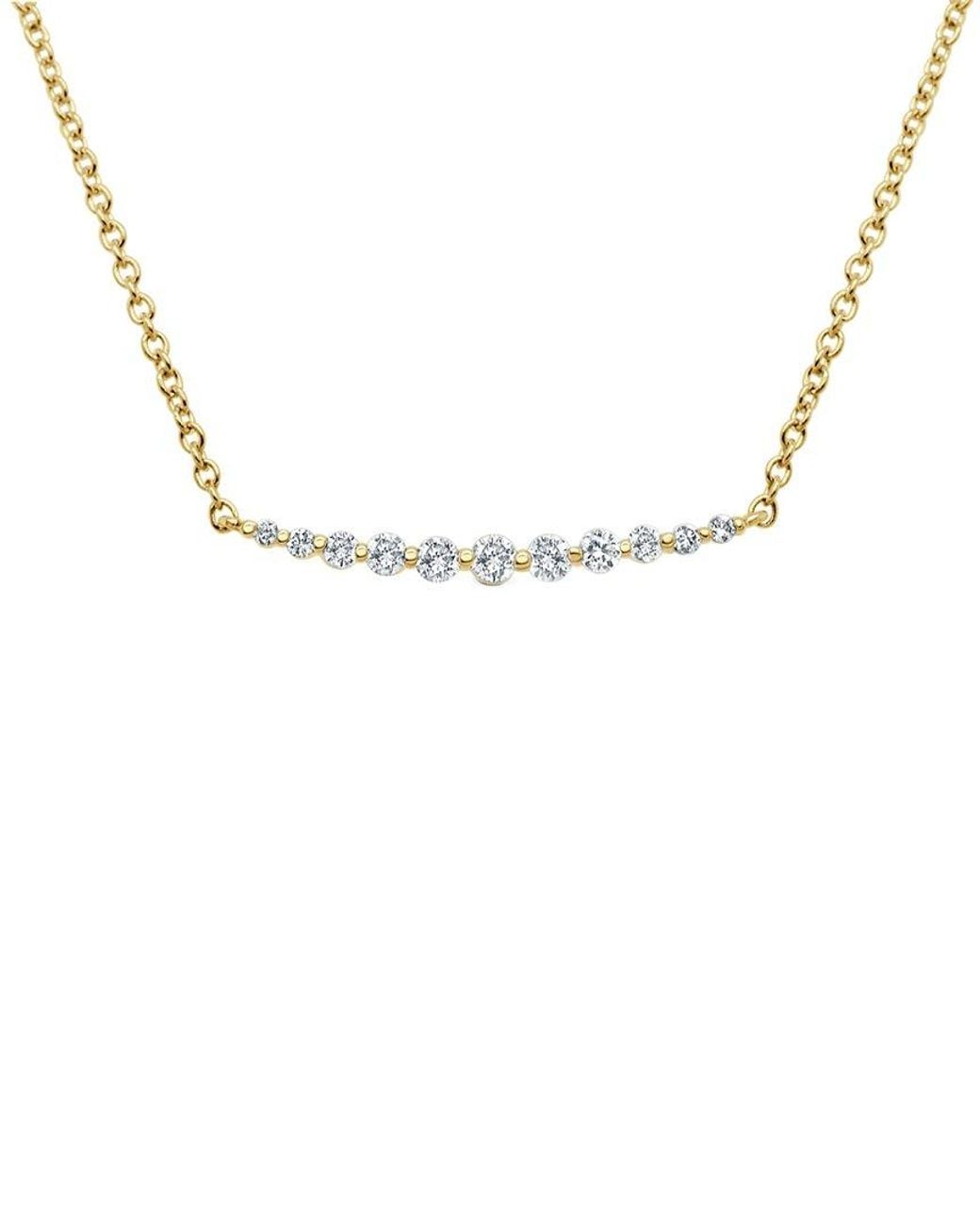 Sabrina Designs Metallic 14k 0.18 Ct. Tw. Diamond Bar Necklace
