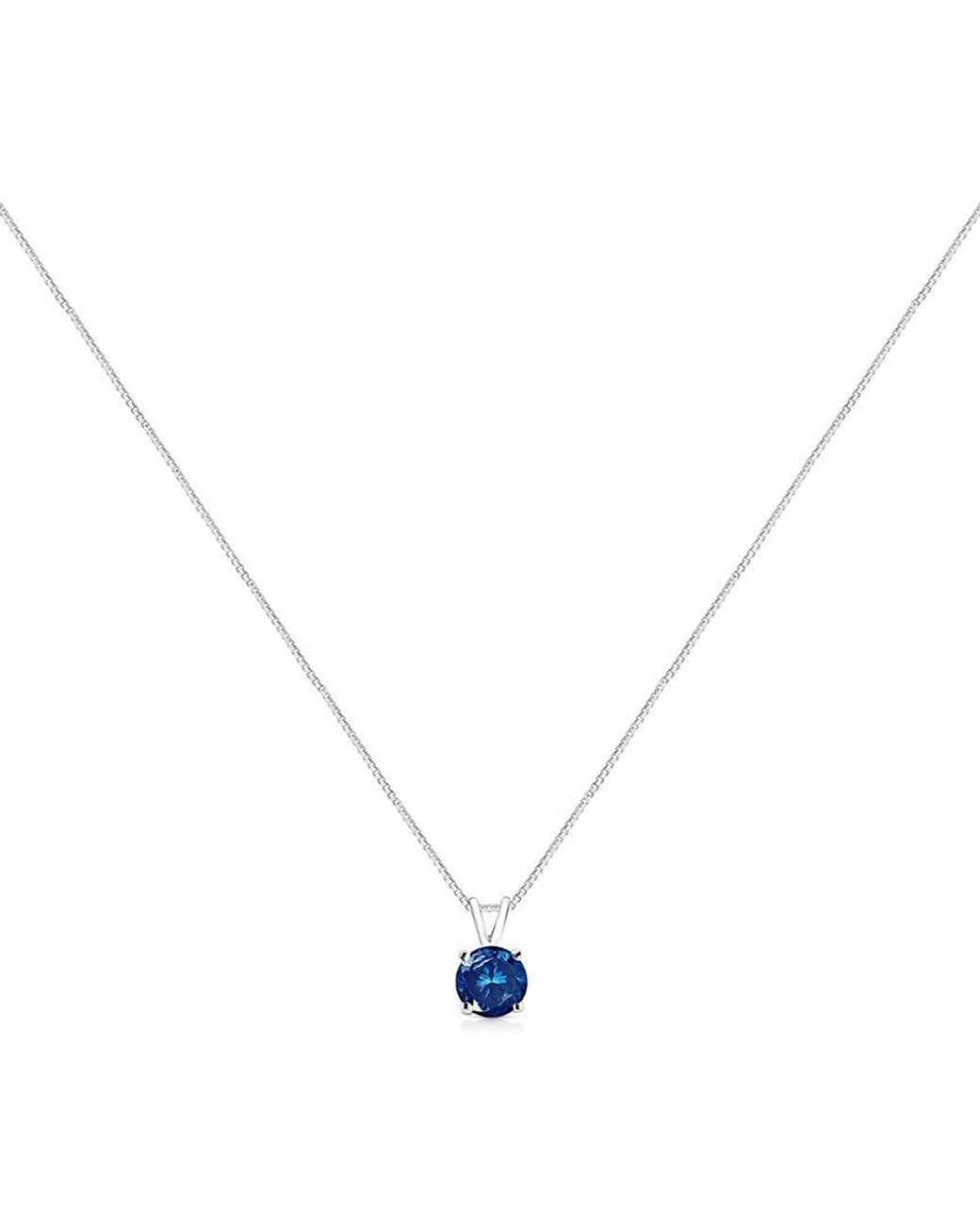 Haus of Brilliance Blue 14K 0.50 Ct. Tw. Lab-Grown Diamond Pendant Necklace