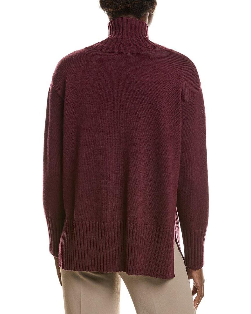 Eileen Fisher Purple Wool Turtleneck Sweater
