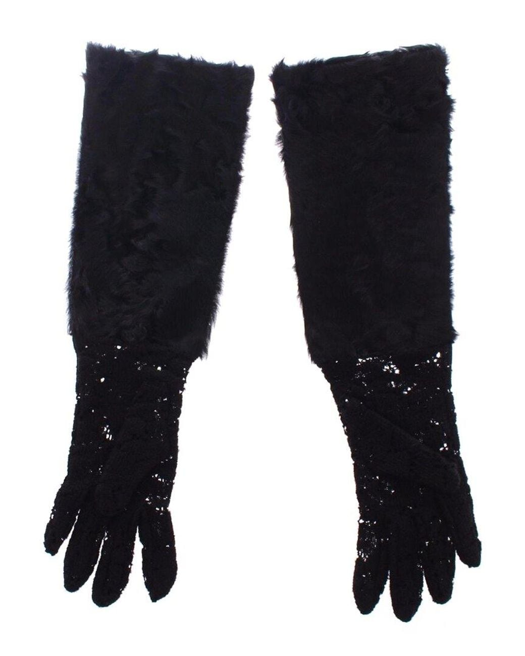 Dolce & Gabbana Blue Silk & Wool-Blend Gloves