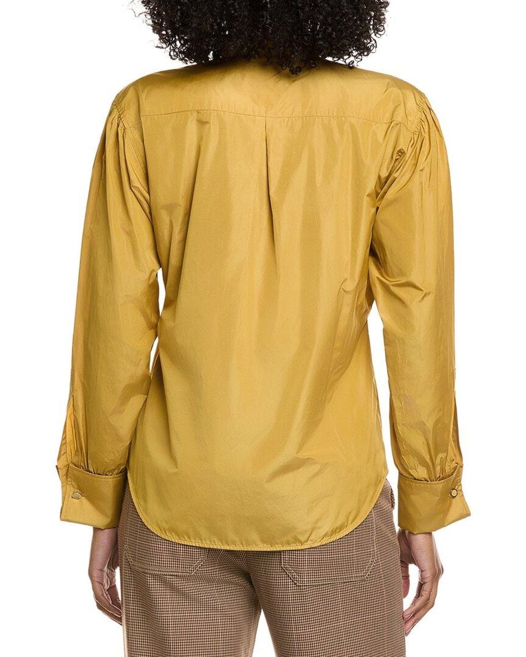 Max Mara Yellow Blanc Silk-Blend Shirt