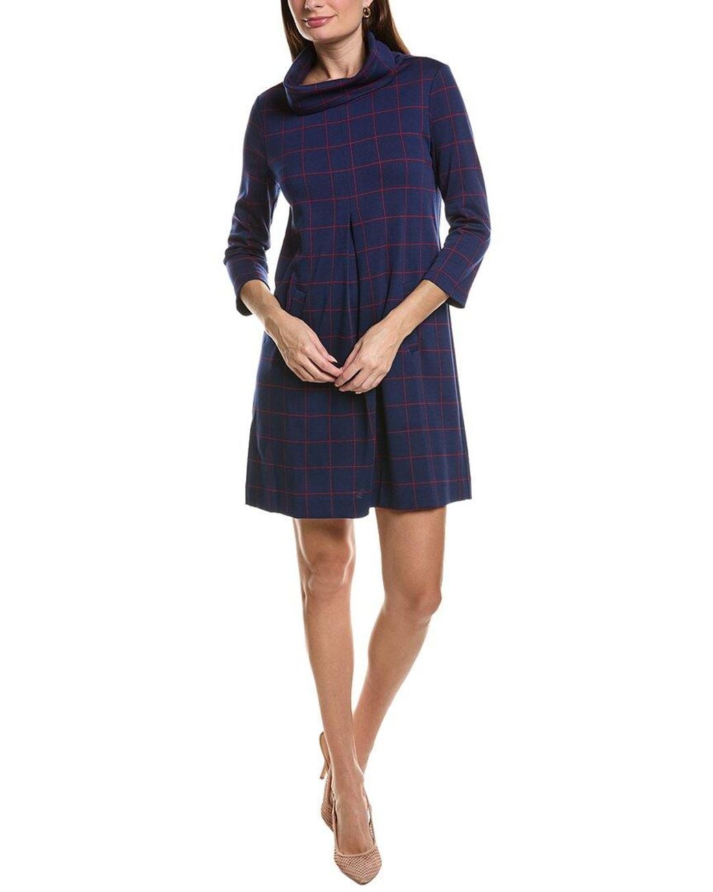 tyler boe Blue Kim Knit Crosshatch Dress