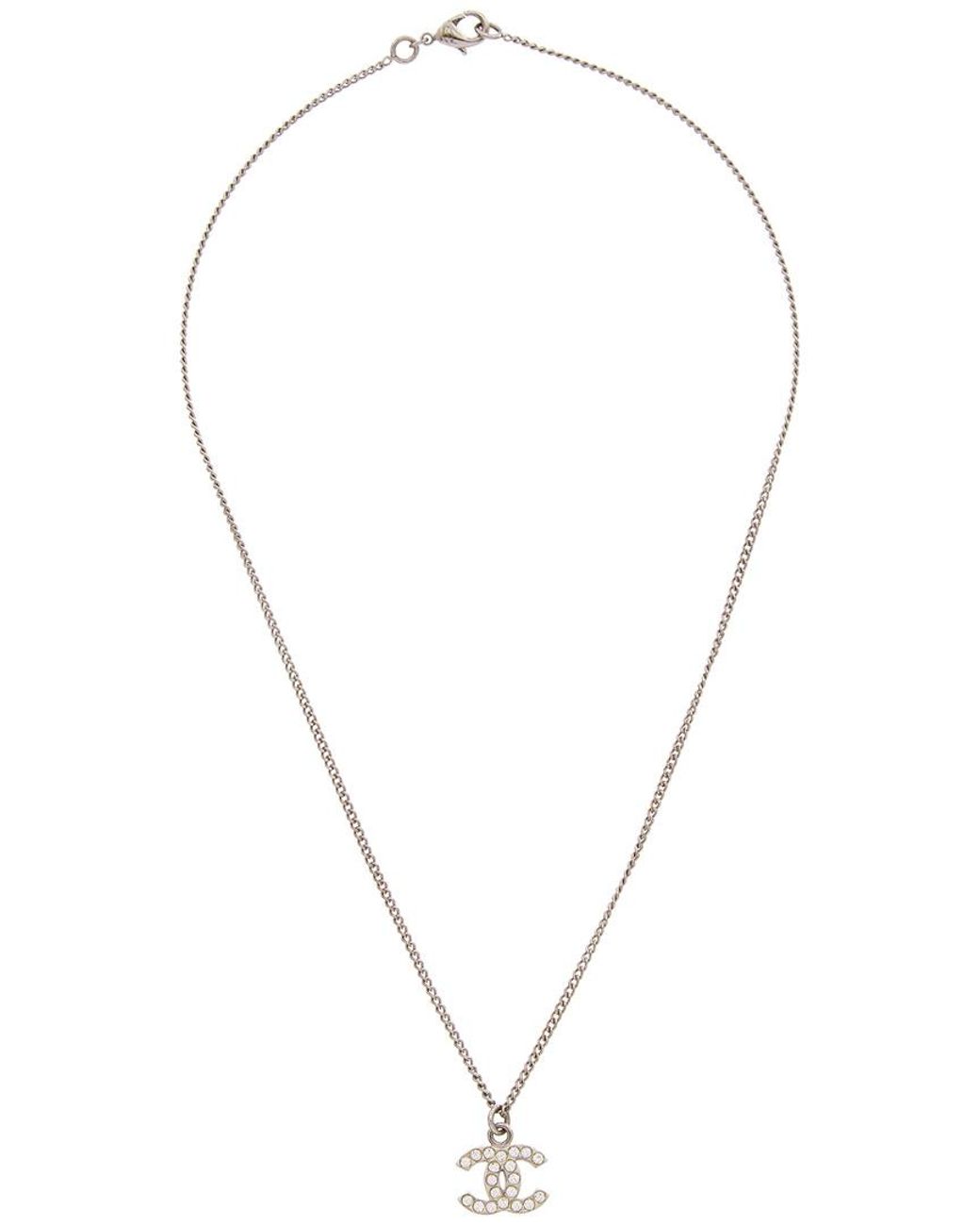 CHANEL Pearl Crystal CC Pendant Necklace Gold, FASHIONPHILE