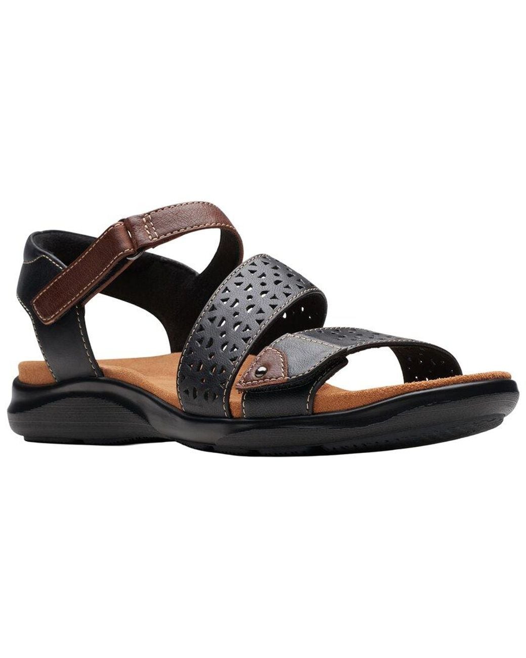 Clarks Black Kitly Way Leather Sandal
