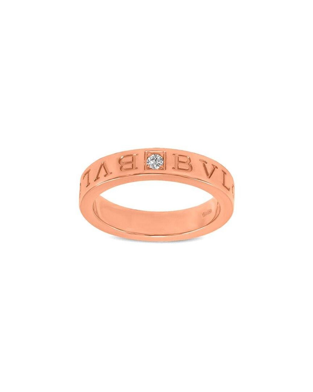 BVLGARI Pink 18K Rose 0.01 Ct. Tw. Diamond Ring