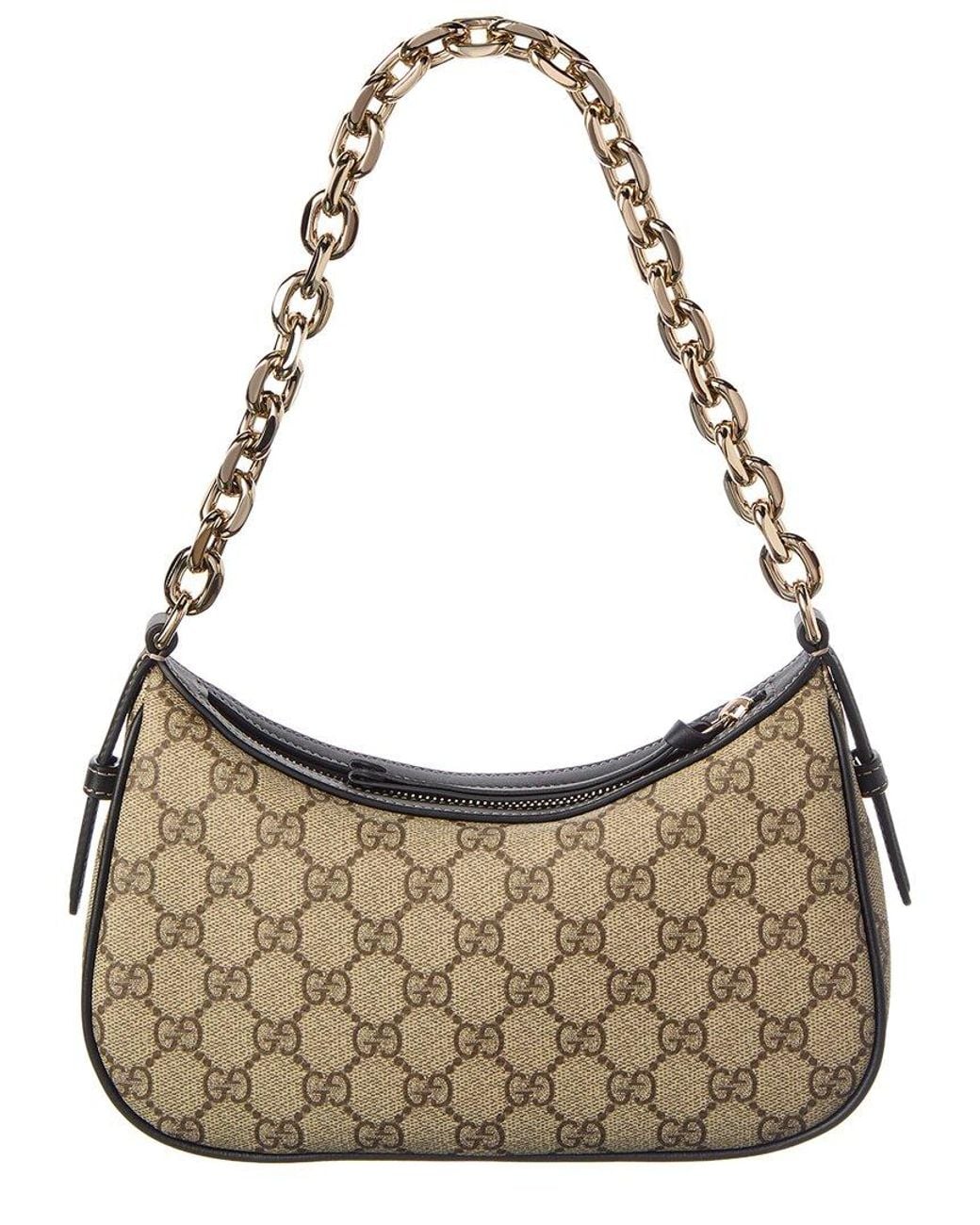 Gucci Metallic Gg Emblem Small Gg Supreme Canvas & Leather Shoulder Bag