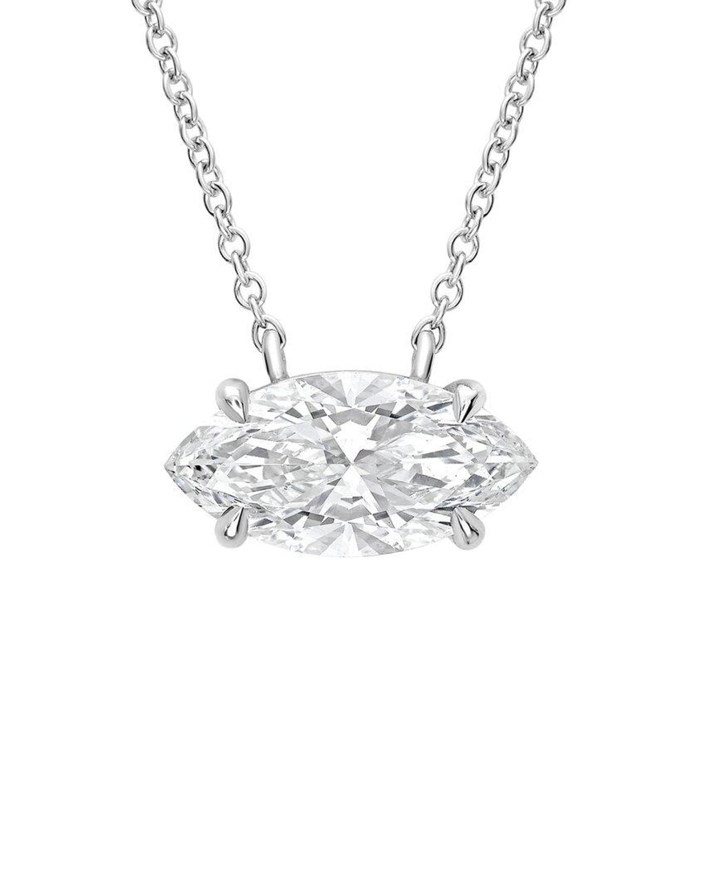 Diana M White 14K 5.00 Ct. Tw. Lab-Grown Diamond Solitaire Pendant