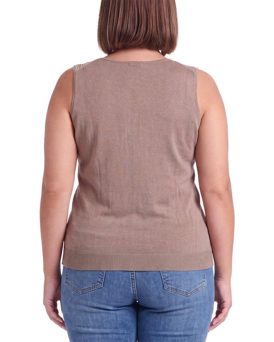 Anne Klein Purple Plus Sequin Top