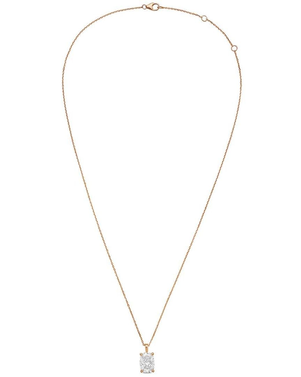 Diana M White Diana M. 14K Rose 1.00 Ct. Tw. Lab-Grown Diamond Solitaire Pendant