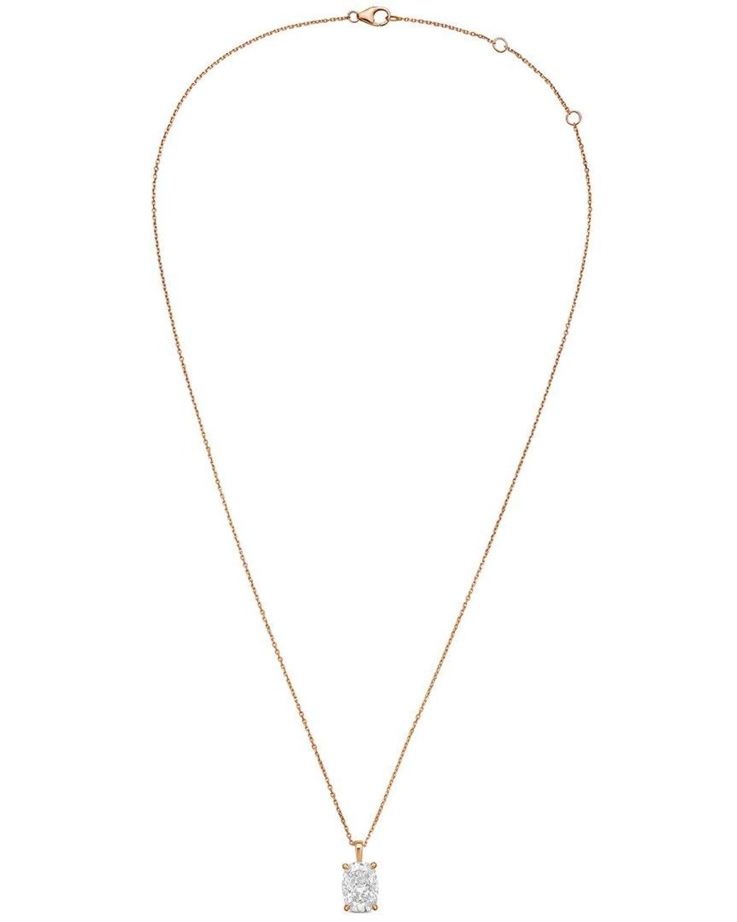 Diana M White Diana M. 14K Rose 3.00 Ct. Tw. Lab-Grown Diamond Solitaire Pendant