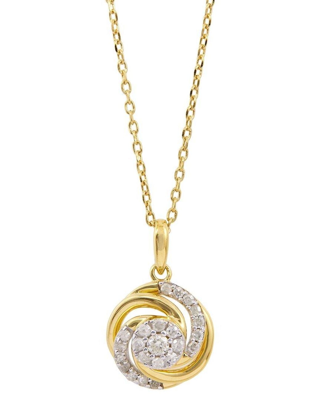 Savvy Cie Metallic 18K Over 0.25 Ct. Tw. Diamond Dangle Necklace