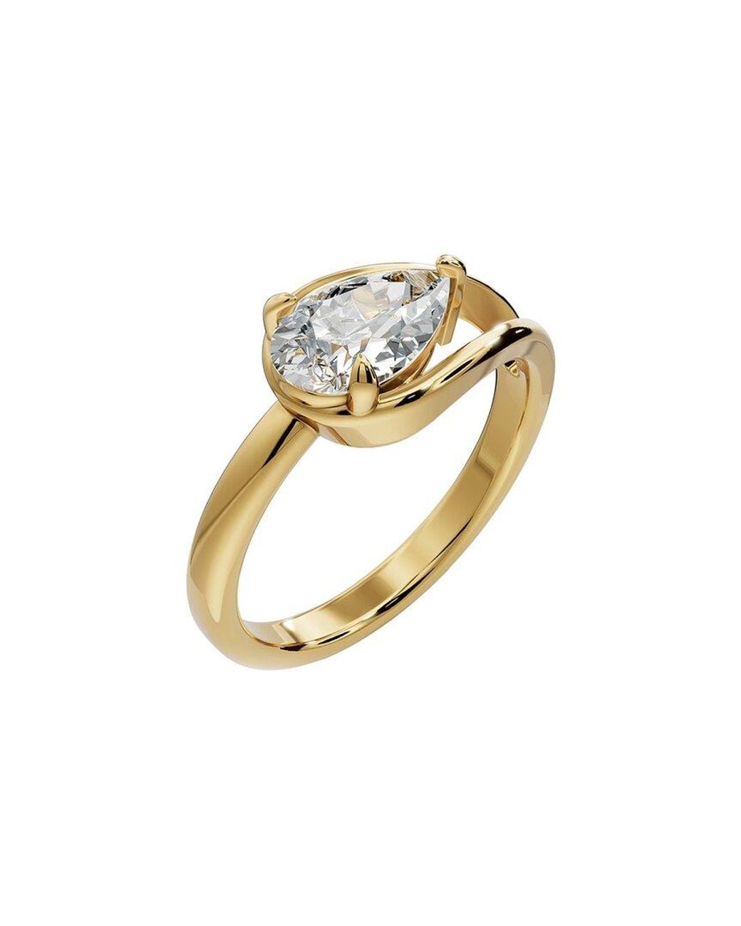 Lab Grown Diamonds Metallic 18K Plated 1.00 Ct. Tw. Lab-Grown Diamond Ring