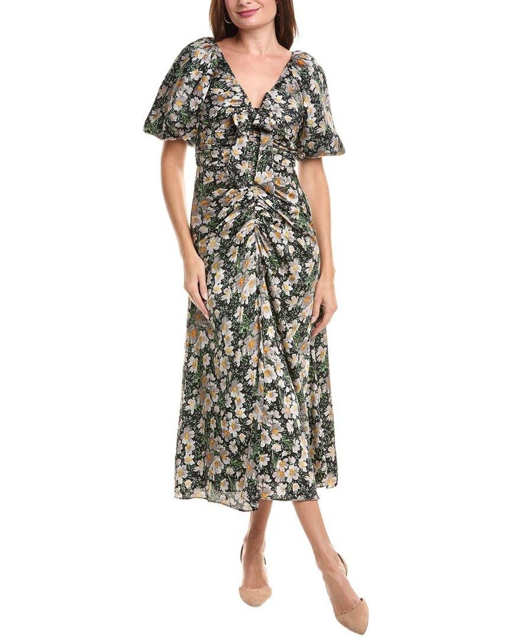 Cinq À Sept Green Brenton Floral Dress