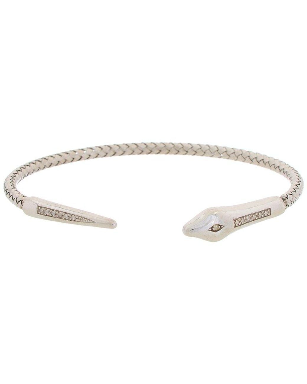 Meshmerise White 18K Rose Vermeil 0.12 Ct. Tw. Diamond Mesh Bangle