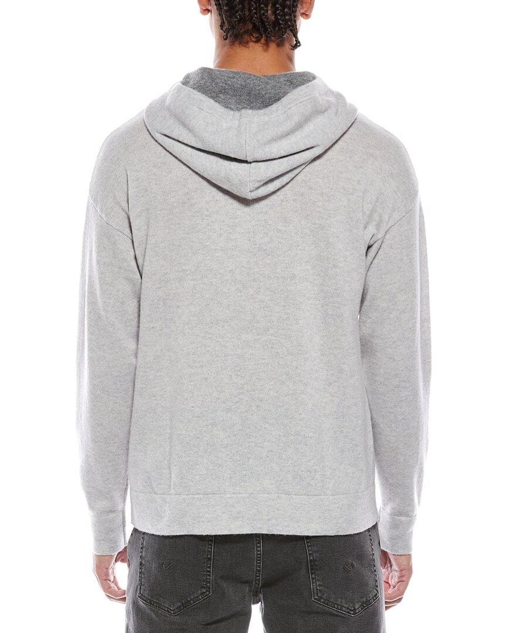Brodie Cashmere Gray Classic Wool & Cashmere-Blend Hoodie for men