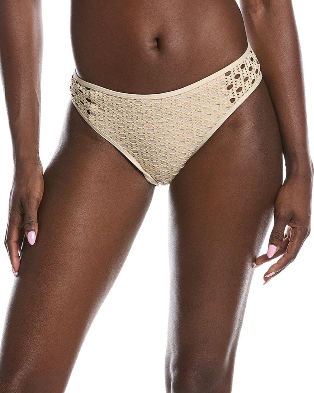 Carmen Marc Valvo Brown Crochet Bikini Bottom