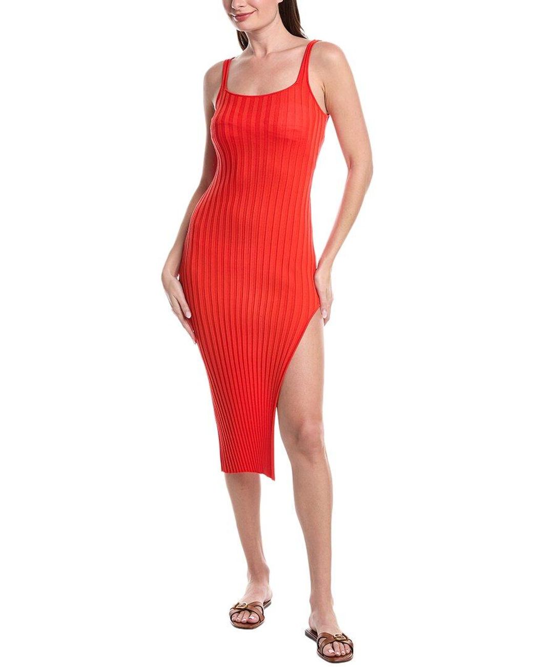 PQ Swim Red Piper Slit Dress