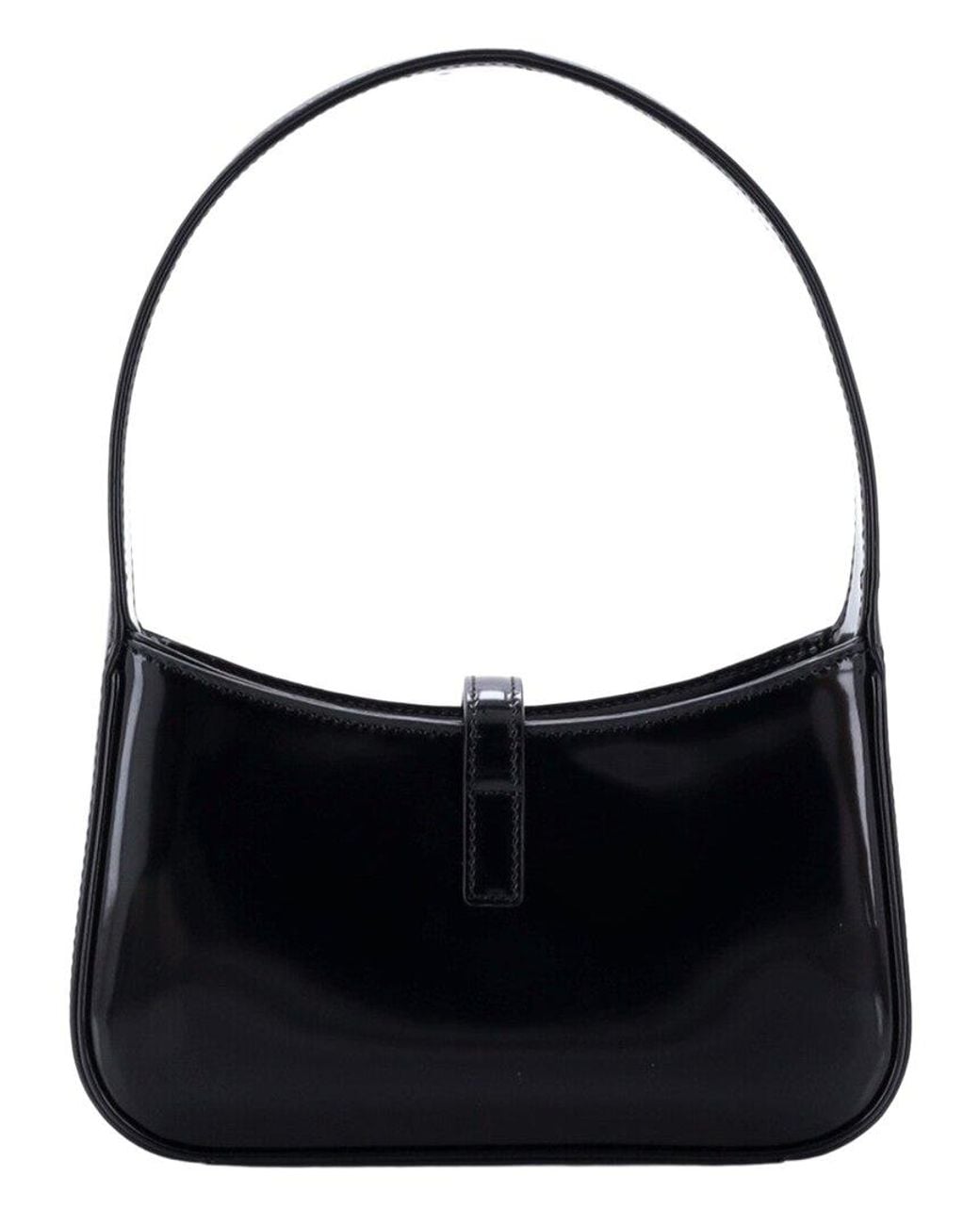 Saint Laurent Black Patent Leather Le 5 A 7 Hobo Patent Mini (Authentic Pre- Loved)