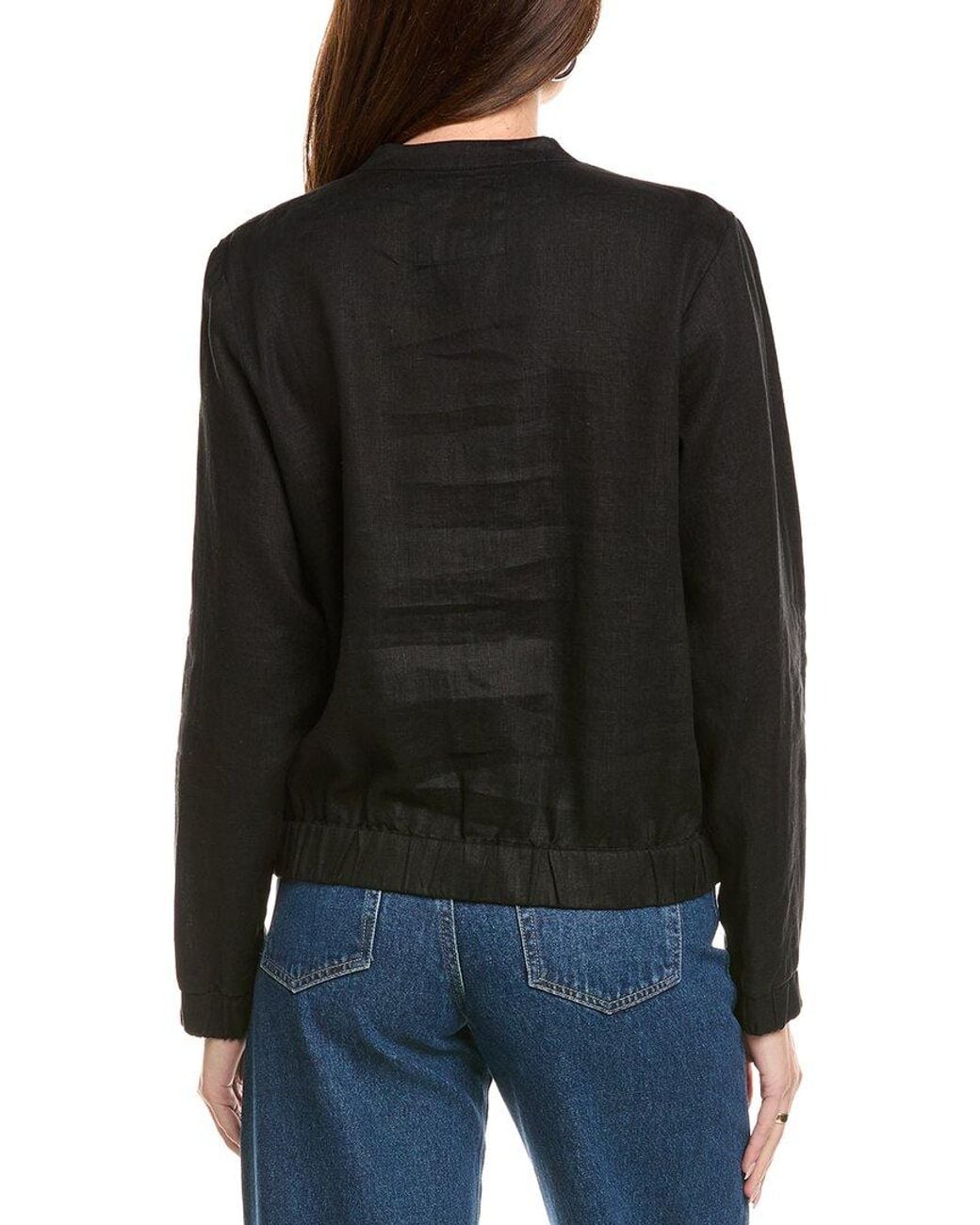 Tommy Bahama Black Two Palms Linen Bomber Jacket