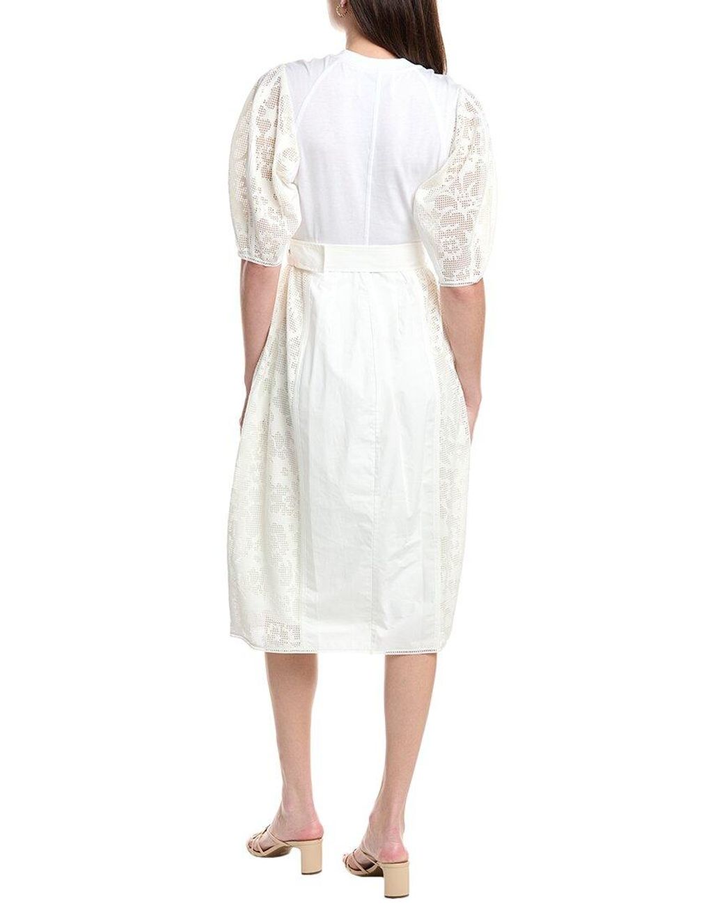3.1 Phillip Lim White Bonded Midi Dress