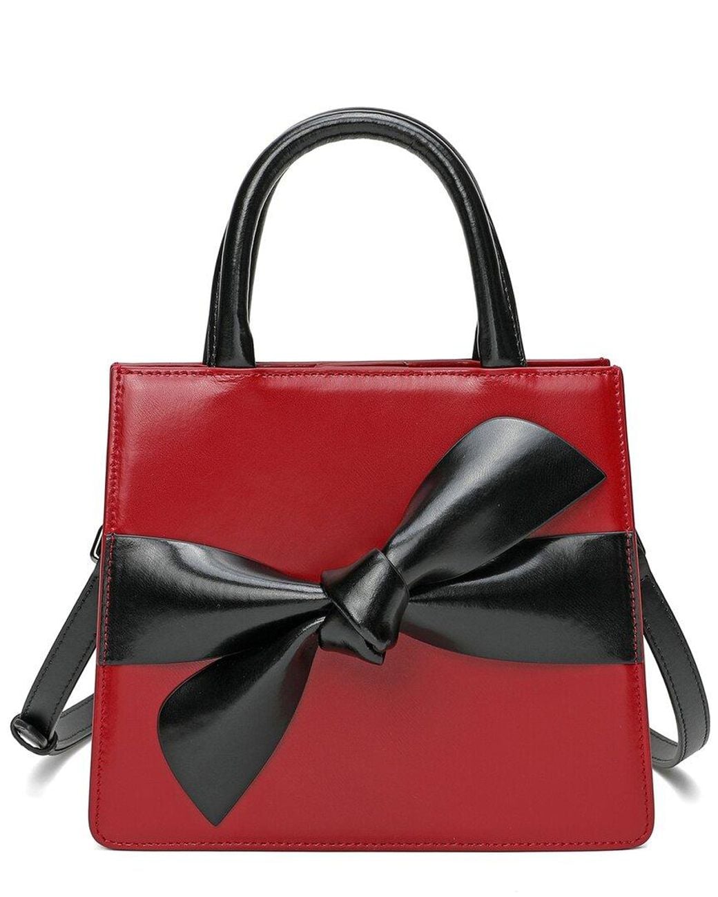 Tiffany & Fred Paris Red Smooth Leather Top-Handle Shoulder Bag