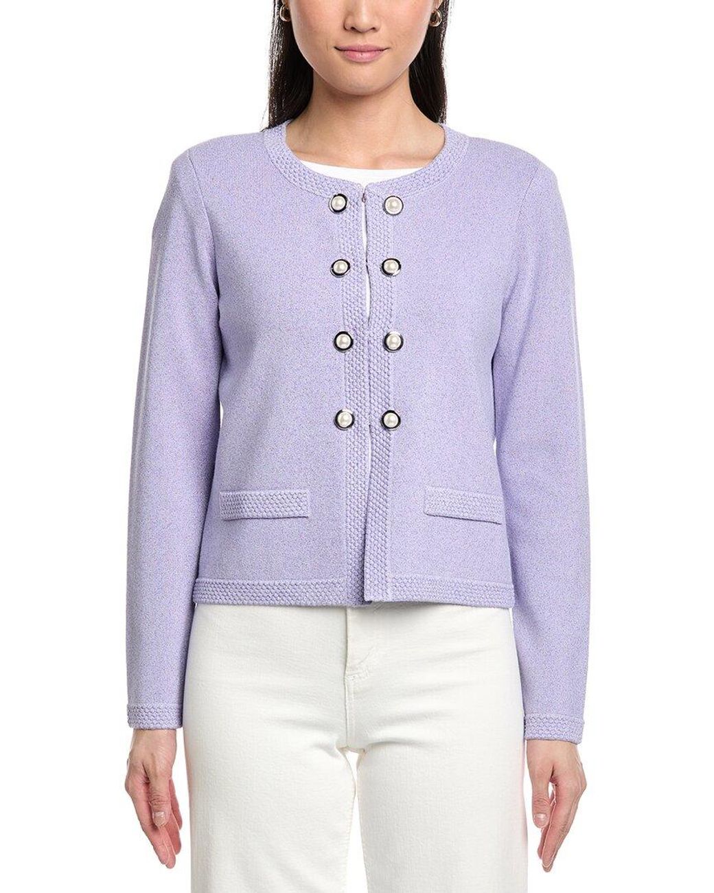 St. John Purple Framed Boxy Jacket