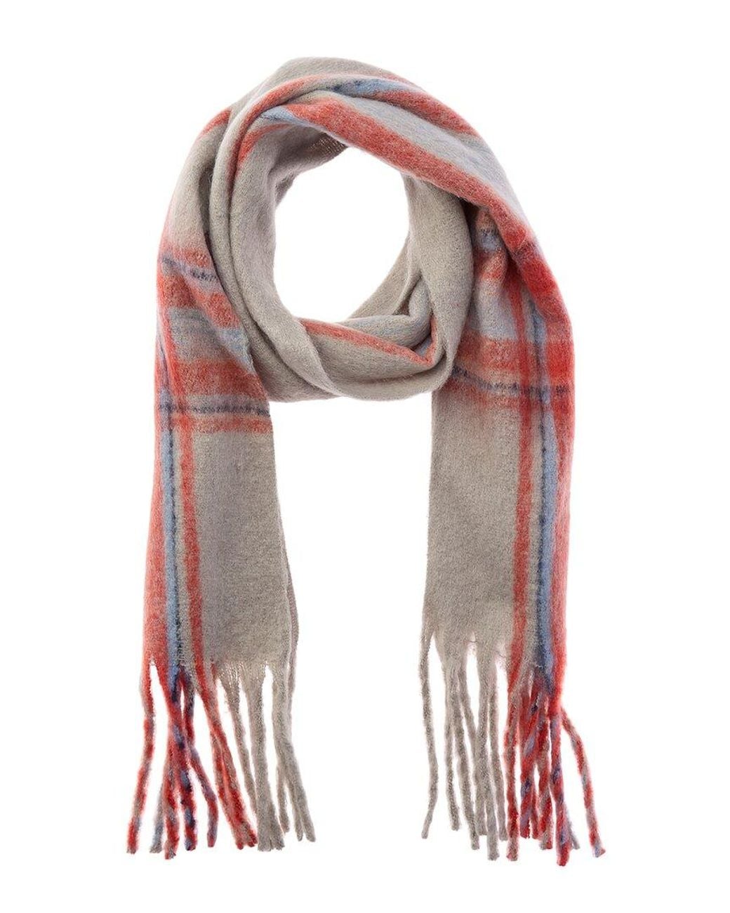 La Fiorentina Red Plush Fringe Scarf