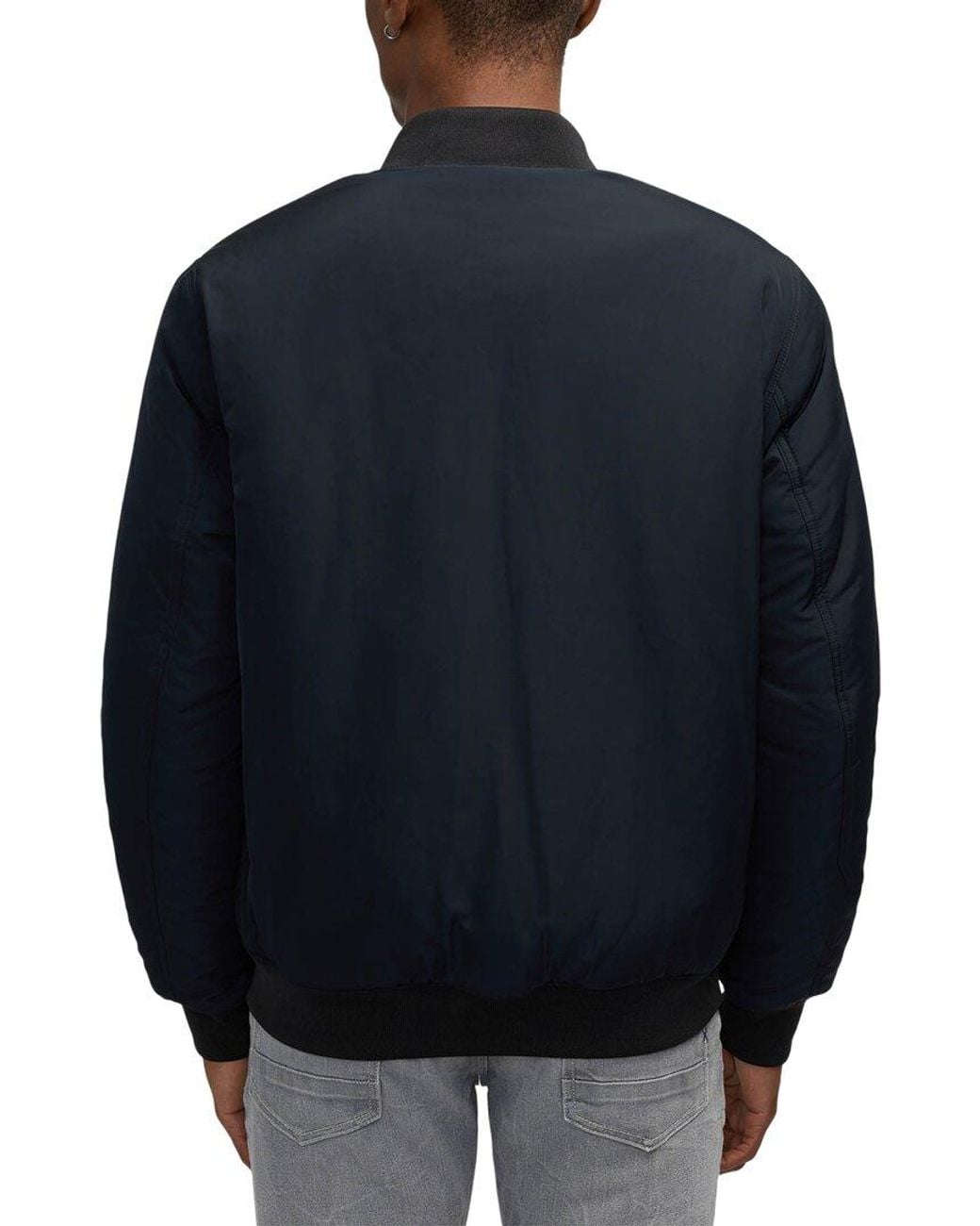 Scotch & Soda Blue Evlon Reversible Varsity Bomber Jacket for men
