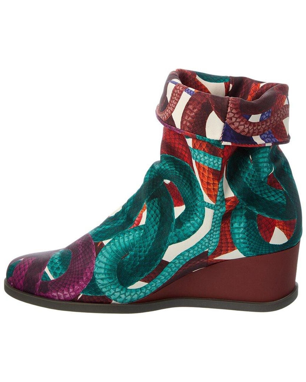 Arche Red Okoarc Leather Wedge Boot