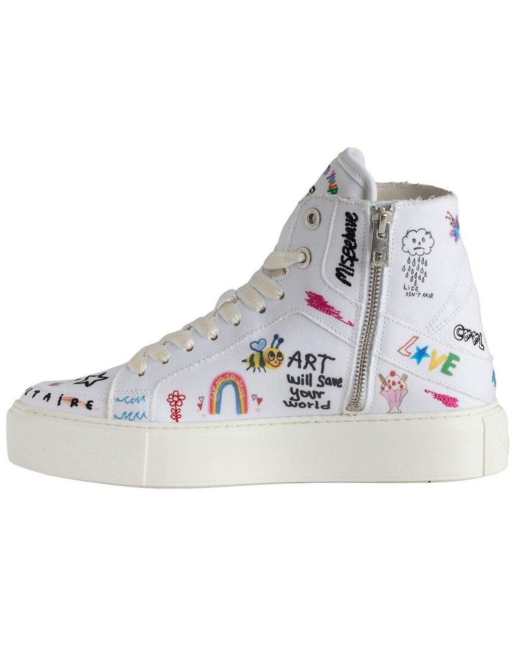 Zadig & Voltaire White High Flash Chunky Sneaker