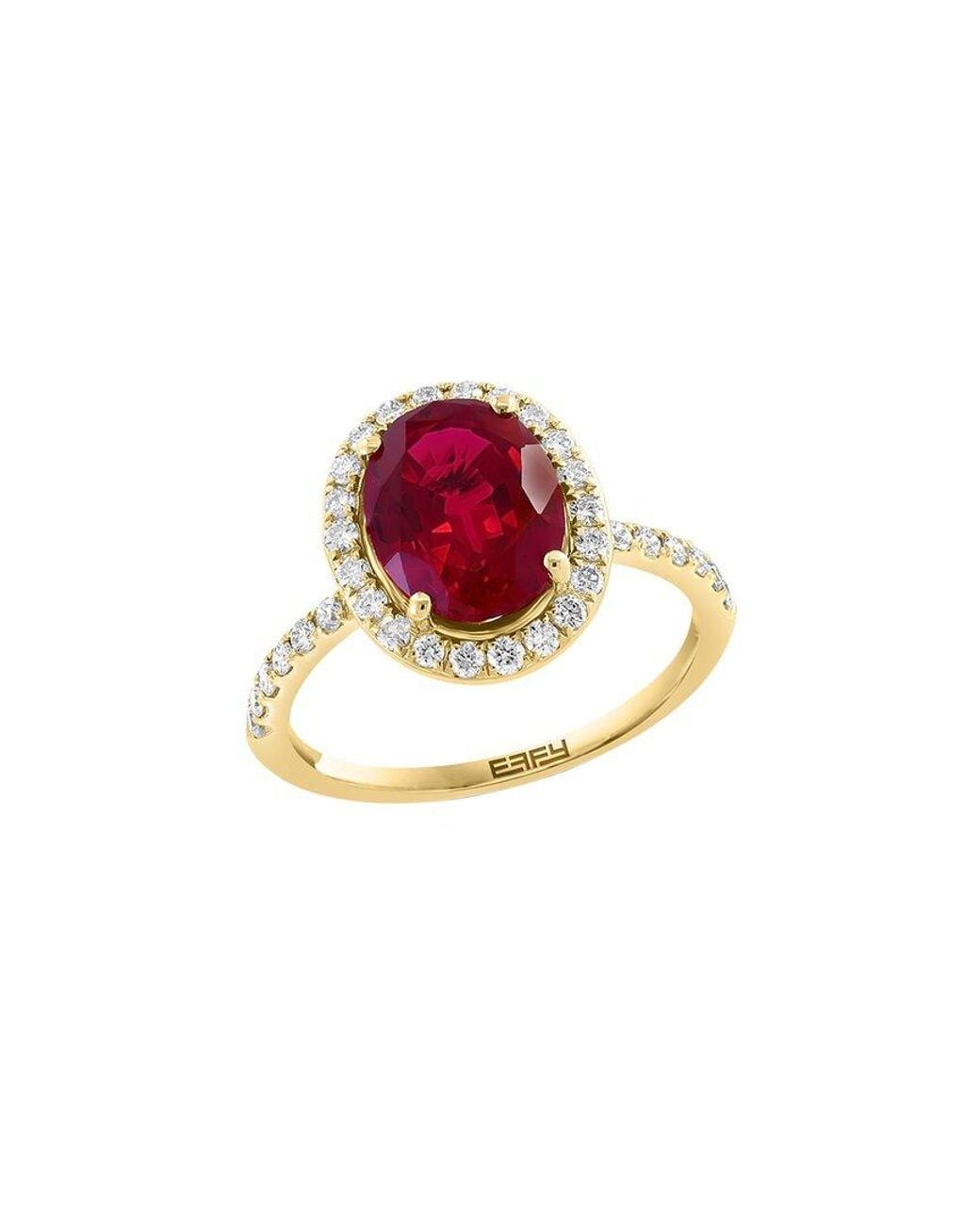 Effy Fine Jewelry Pink 14K 2.76 Ct. Tw. Lab-Grown Diamond & Lab-Grown Ruby Ring