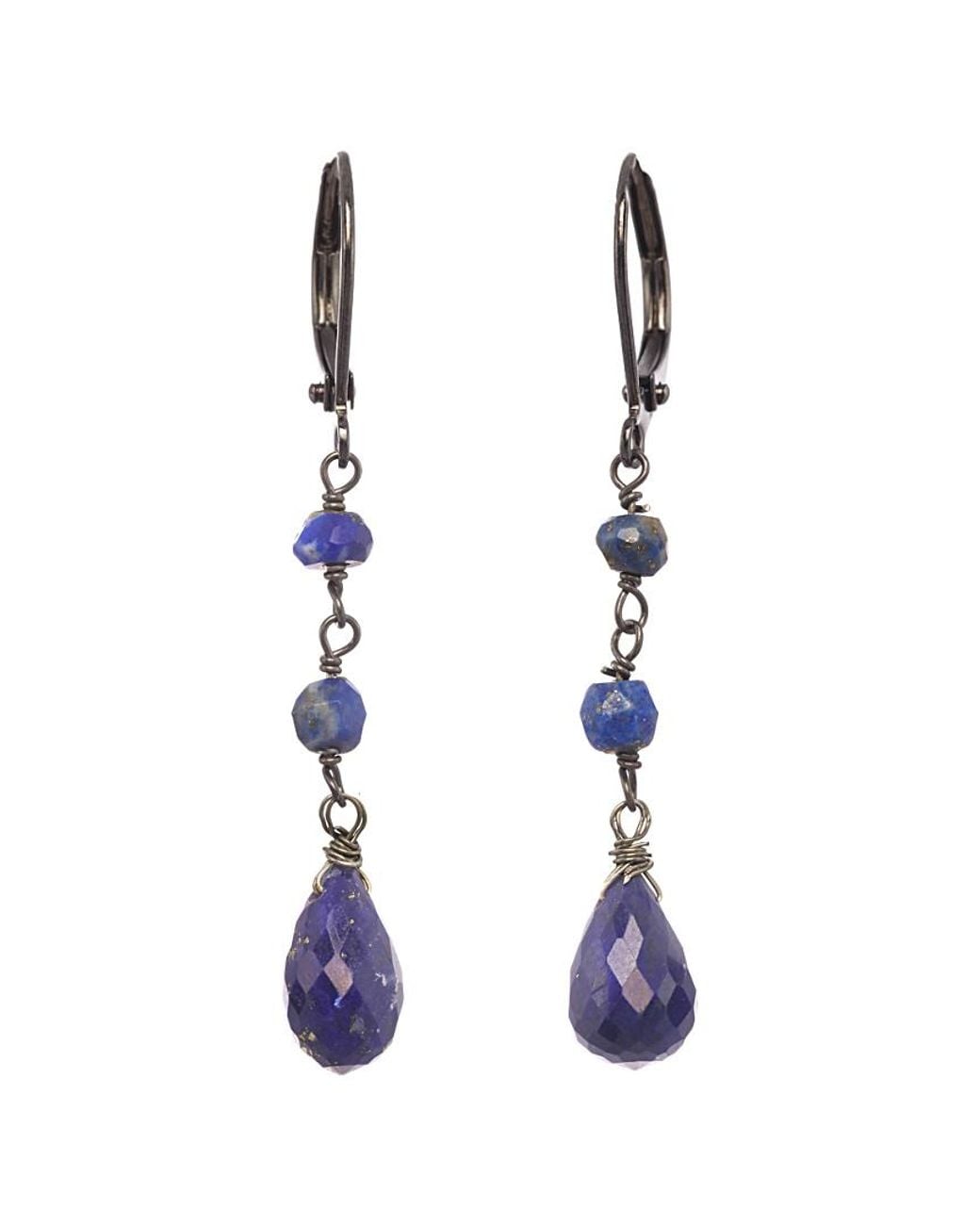 Rachel Reinhardt Jewelry White Lapis Drop Earrings